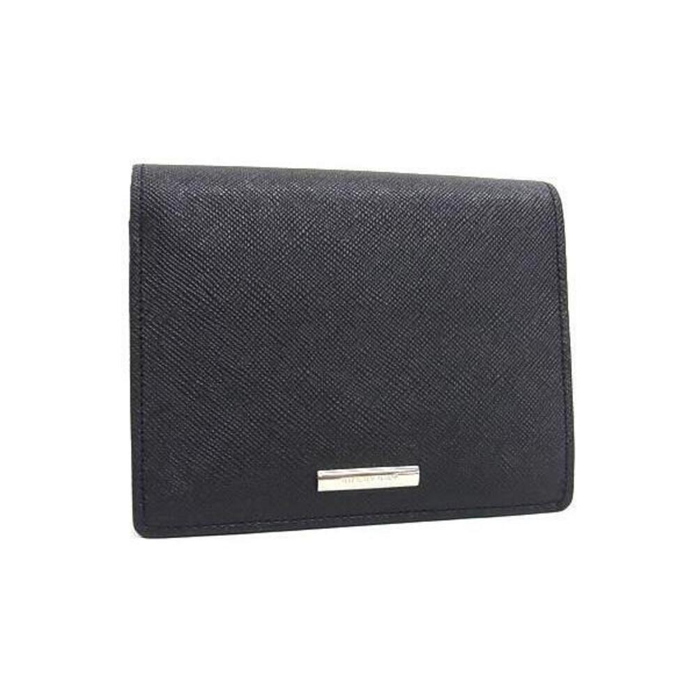 BURBERRY Leather Bi fold Wallet Billfold Wallet Black